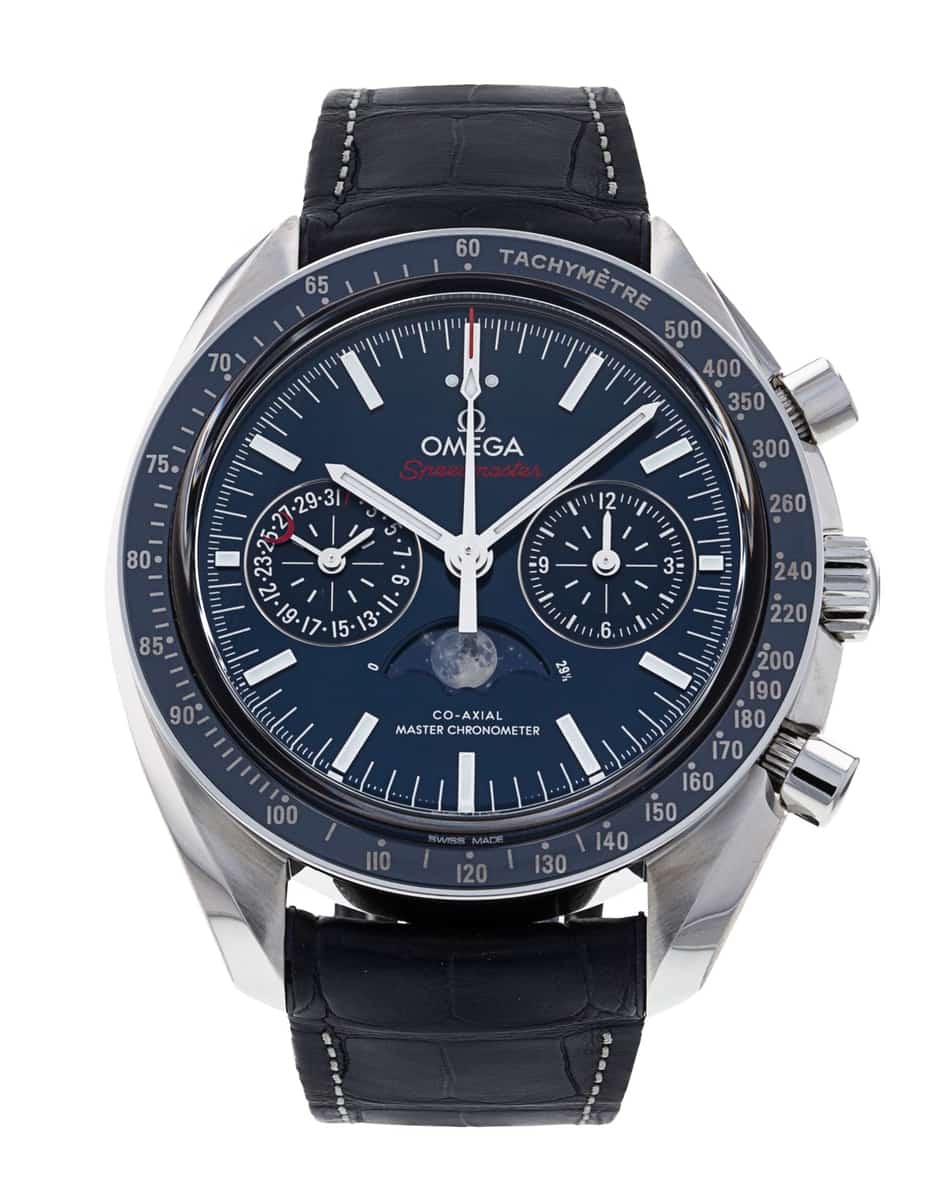 Omega speedmaster 2025 moonphase blue